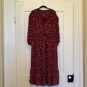 Kari Blue Maroon Midi Dress